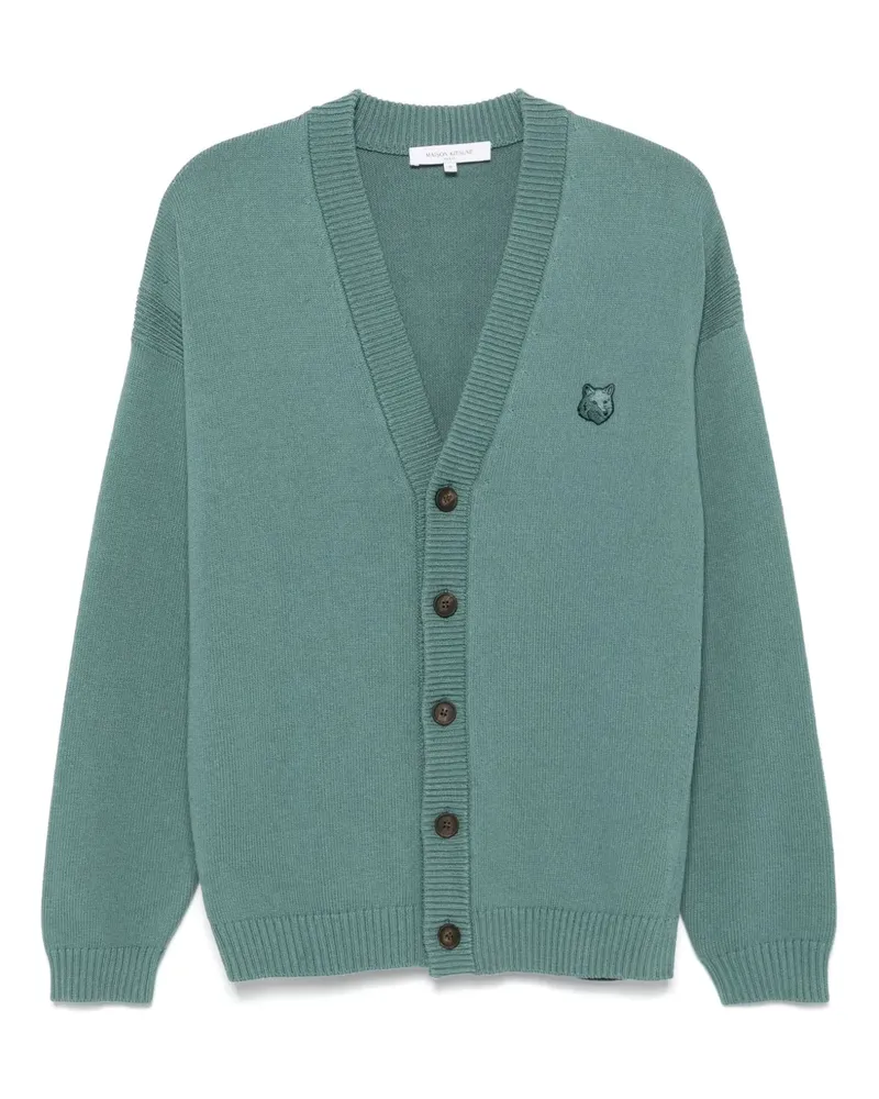 Kitsuné Cardigan mit Bold Fox Head-Patch - Blau Blau