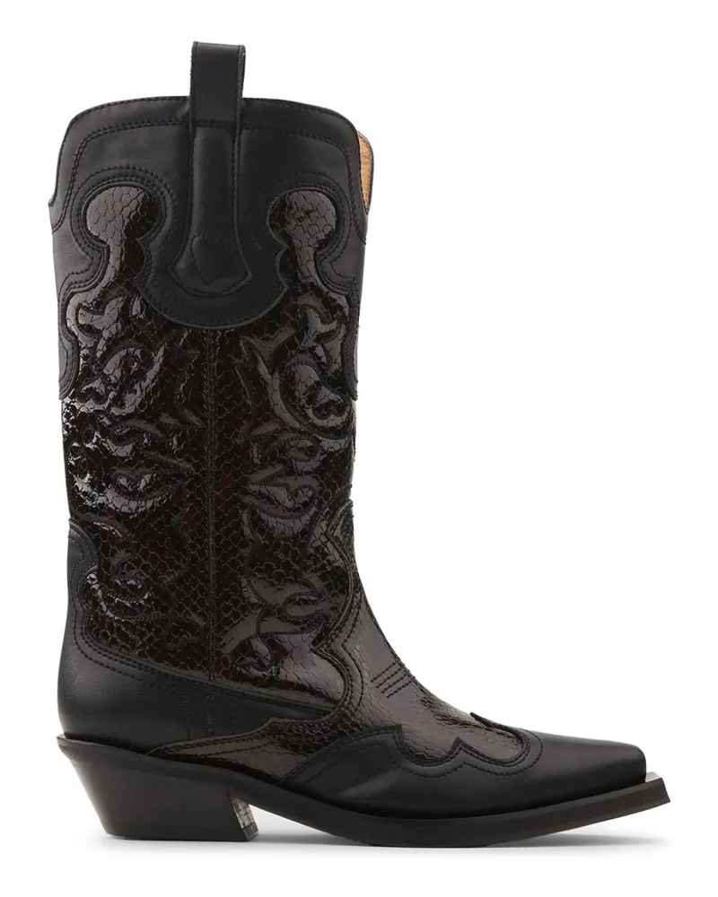 Ganni Bestickte Cowboystiefel - Braun Braun