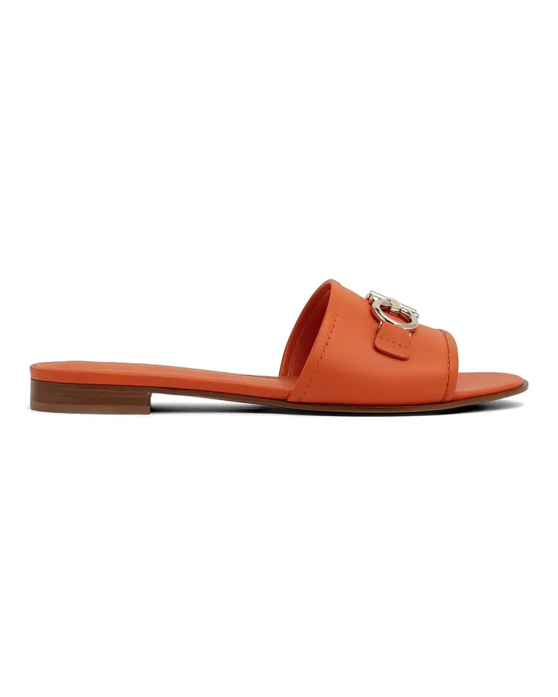 Ferragamo logo leather sandals - Orange Orange