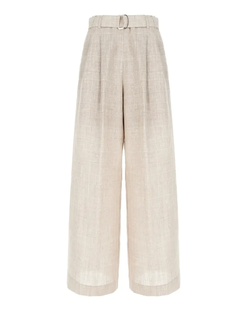 PANICALE Cashmere belted trousers - Nude Nude