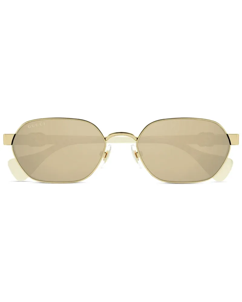 Gucci Sonnenbrille mit GG-Schild - Gold Gold