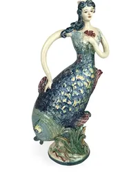 Les-Ottomans Siren Vase aus Porzellan Blau