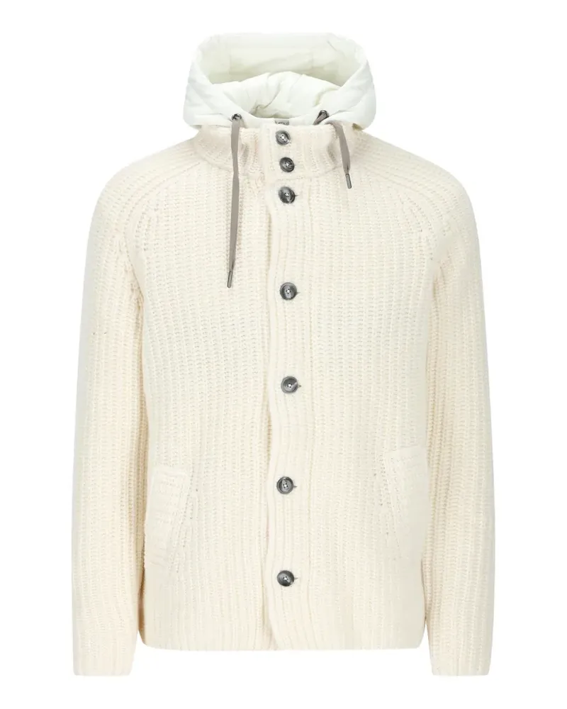 Herno chunky-knit hooded jacket - Nude Nude