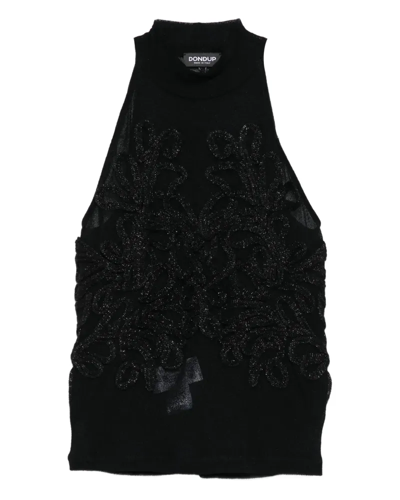 Dondup Top mit Applikation - Schwarz Schwarz