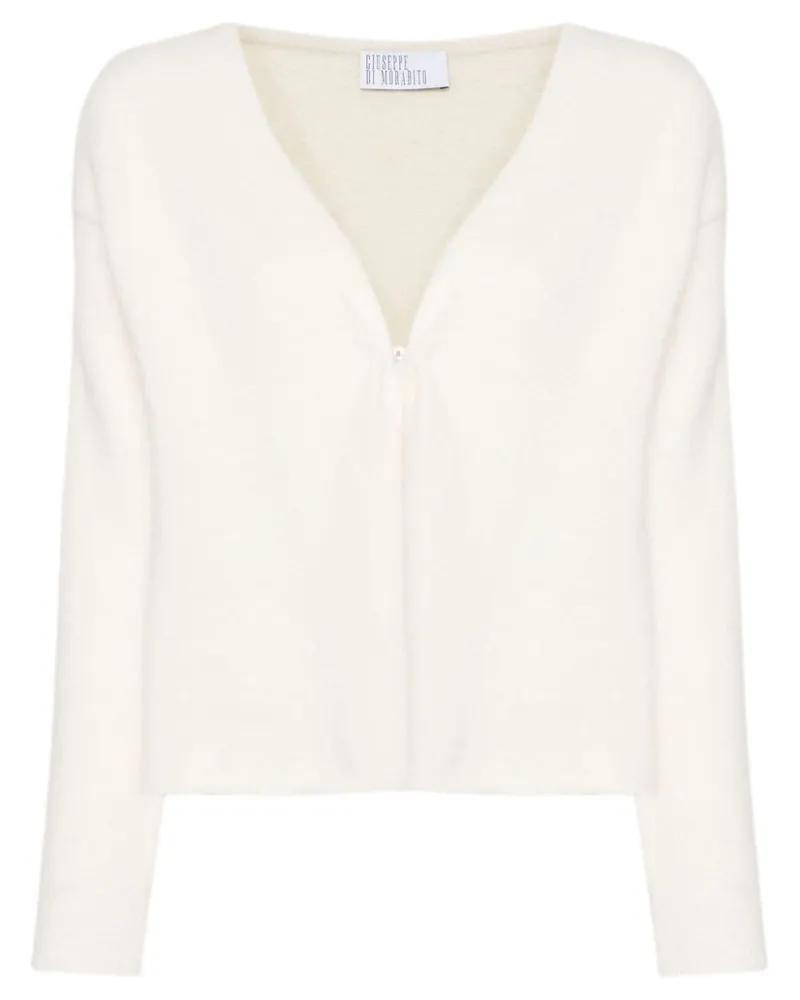 Giuseppe di Morabito Cardigan mit Brosche - Weiß Weiß