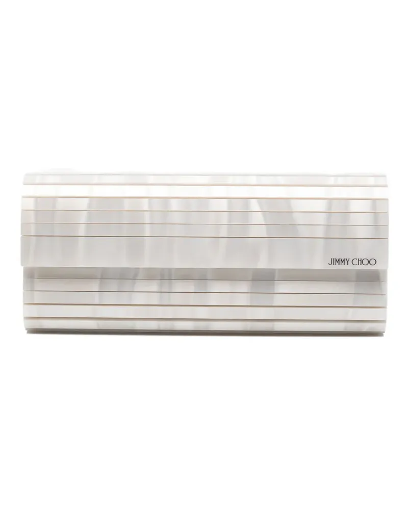 Jimmy Choo ribbed clutch bag - Weiß Weiß