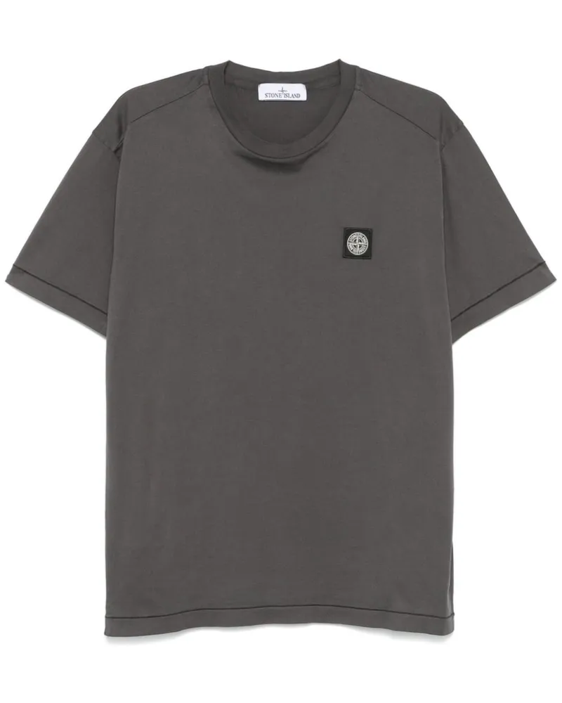 Stone Island T-Shirt mit Kompass-Patch - Grau Grau
