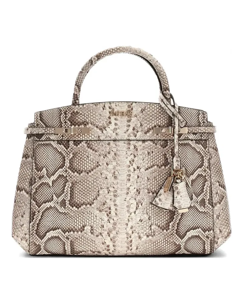 Guess Melinda snakeskin chain tote bag - Nude Nude