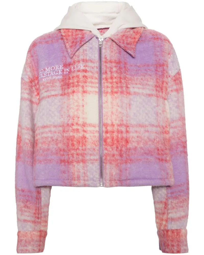 Izzue Karierte Kapuzenjacke - Rosa Rosa