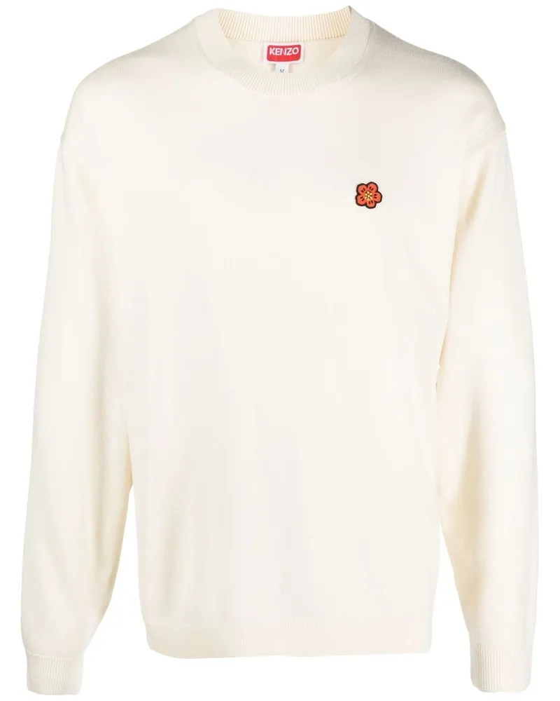 Kenzo Sweatshirt mit Blumen-Patch - Weiß Weiß