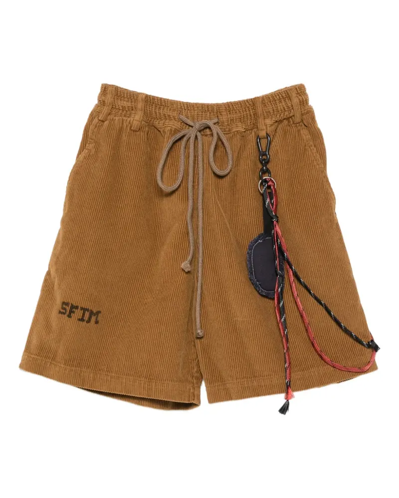Song For The Mute Shorts aus Cord mit Logo-Stickerei - Braun Braun