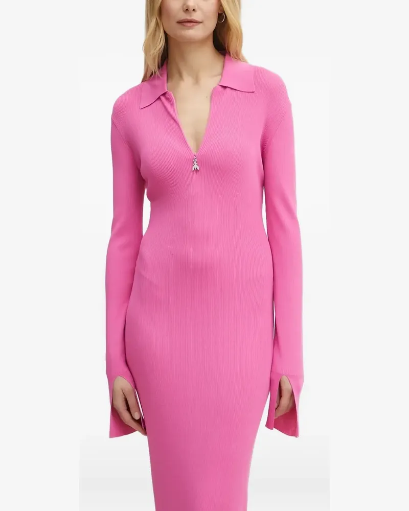 Patrizia Pepe Midikleid mit V-Ausschnitt - Rosa Rosa