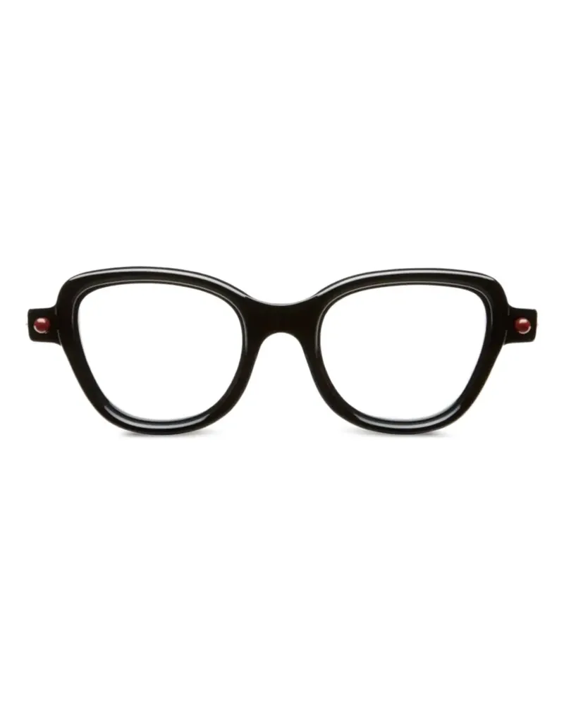 KUBORAUM P5 Brille mit rundem Gestell - Schwarz Schwarz
