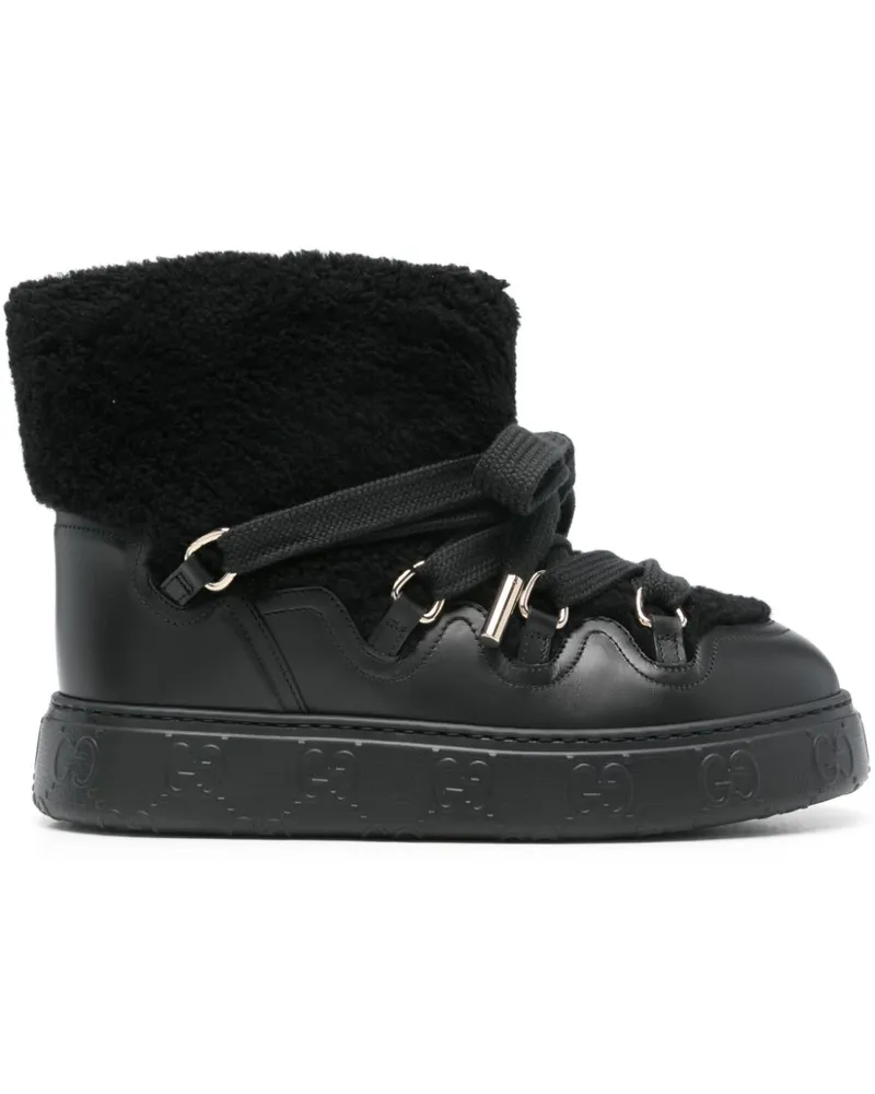 Gucci Stiefeletten mit Faux Shearling - Schwarz Schwarz