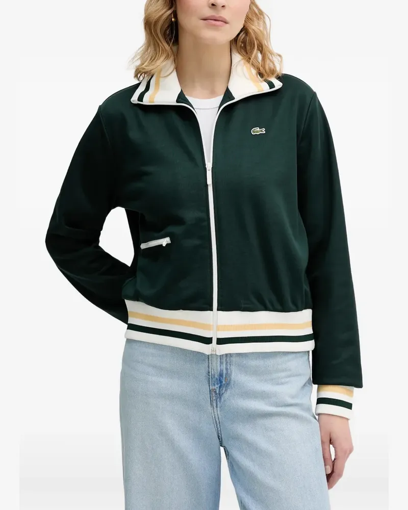 Lacoste zip striped sweater - Grün Grün