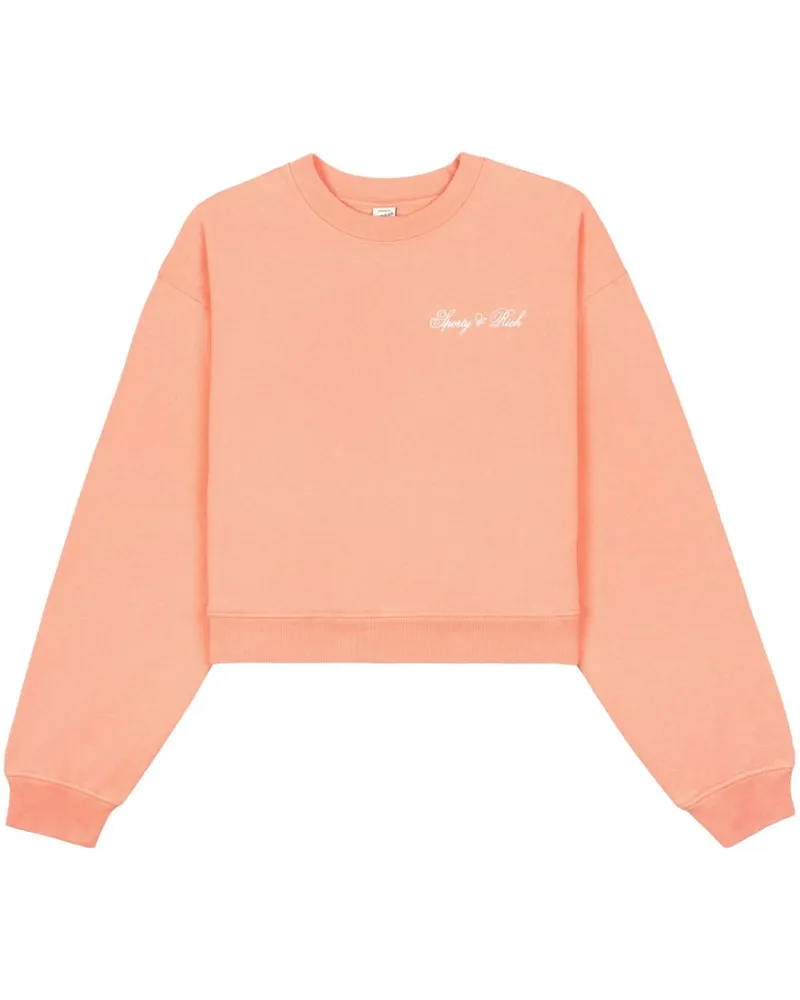 SPORTY & RICH Sweatshirt mit Logo-Print - Orange Orange