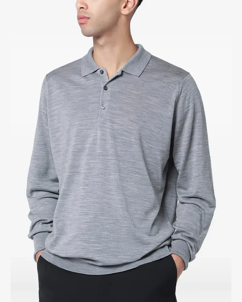 John Smedley long sleeve polo shirt - Grau Grau