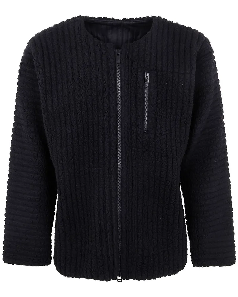 Issey Miyake Fleecejacke mit Falten - Schwarz Schwarz