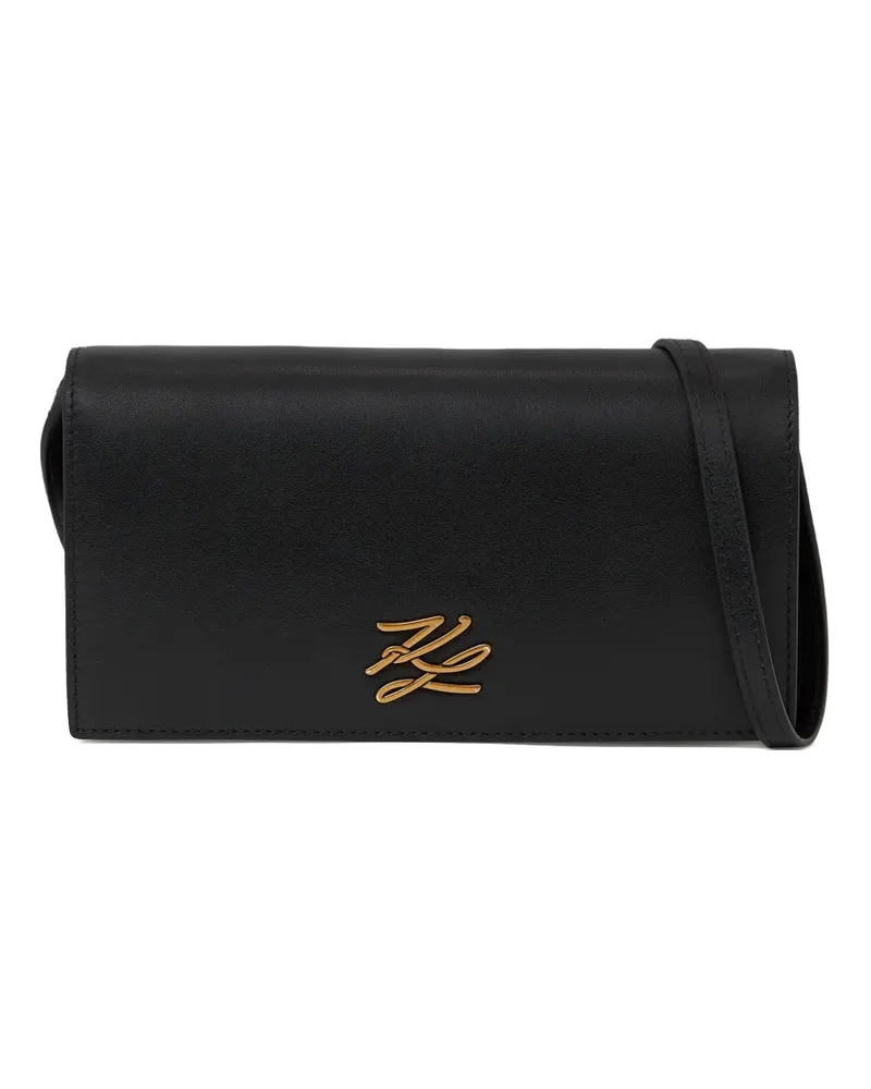 Karl Lagerfeld Mini K/Autograph Umhängetasche mit Logo-Schild - Schwarz Schwarz
