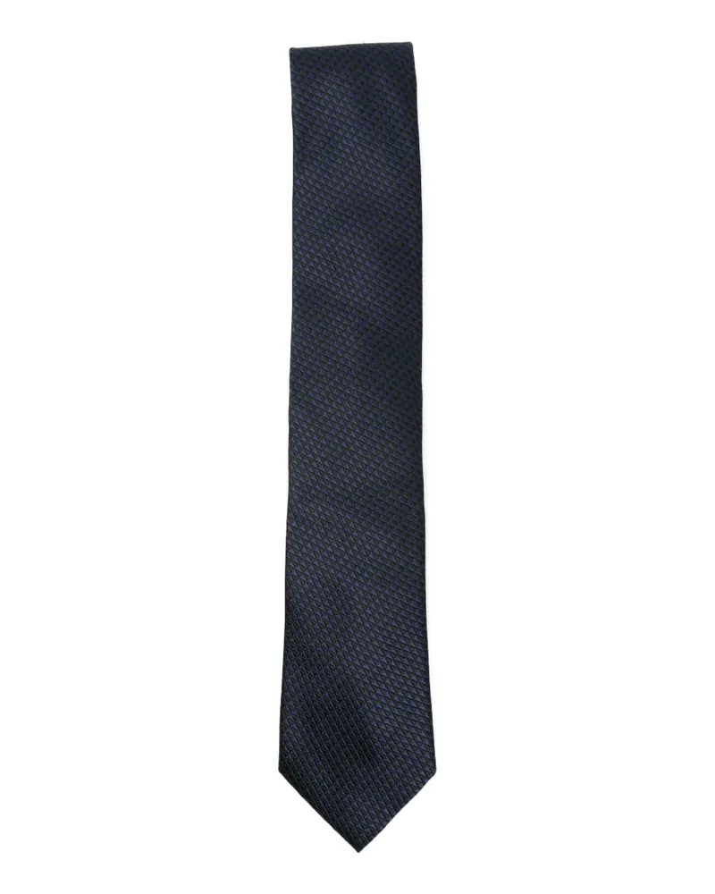 Ermenegildo Zegna Geometrisch gemusterte Seidenkrawatte - Blau Blau