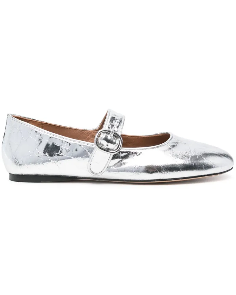 Sandro Ballerinas im Metallic-Look - Silber Silber