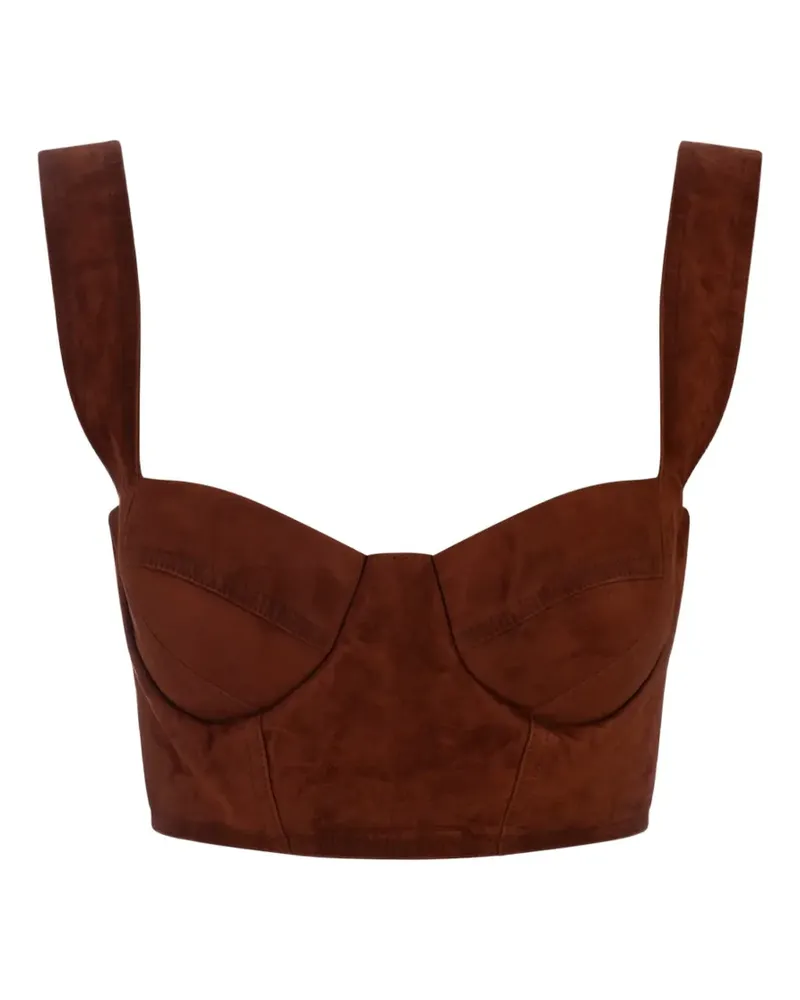 Ermanno Scervino Bustier-Top aus Wildleder - Braun Braun