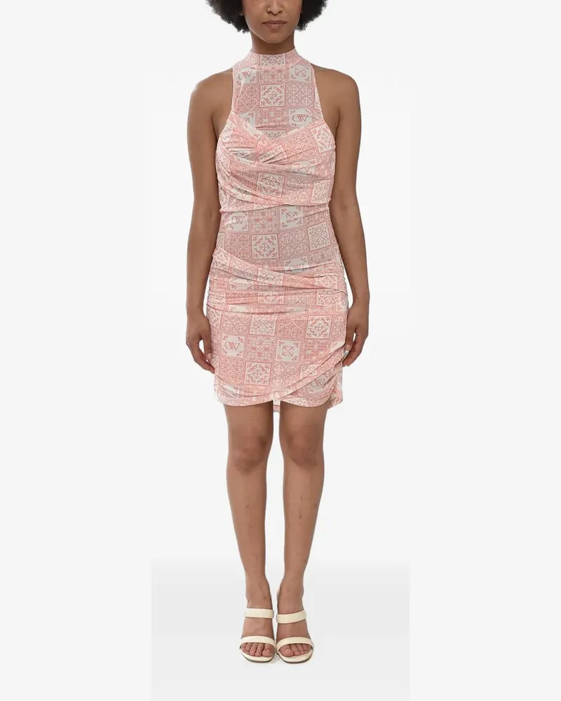 OFF-WHITE Maiolica draped mini dress - Orange Orange