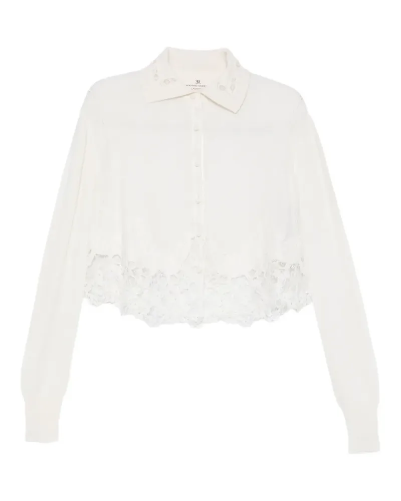 Ermanno Scervino Cardigan mit Spitzenbesatz - Weiß Weiß