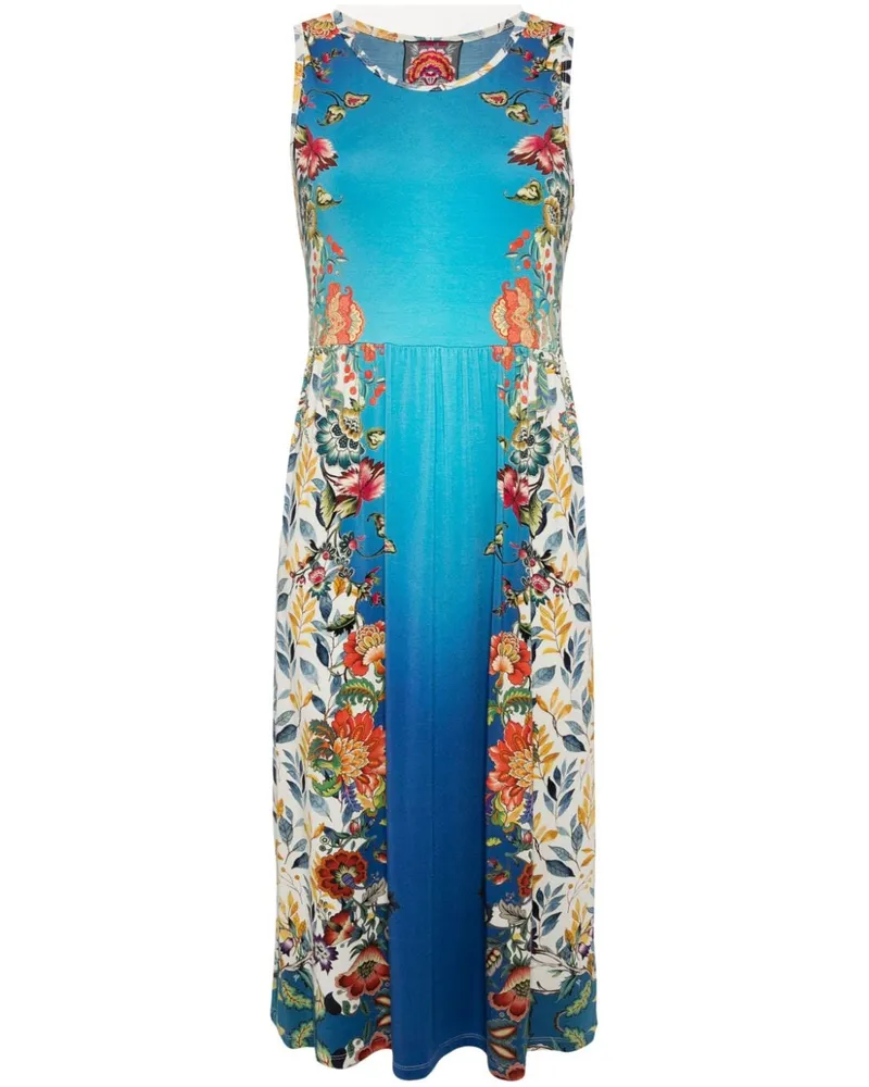 Johnny Was Trägerkleid mit Blumenmotiv - Blau Blau