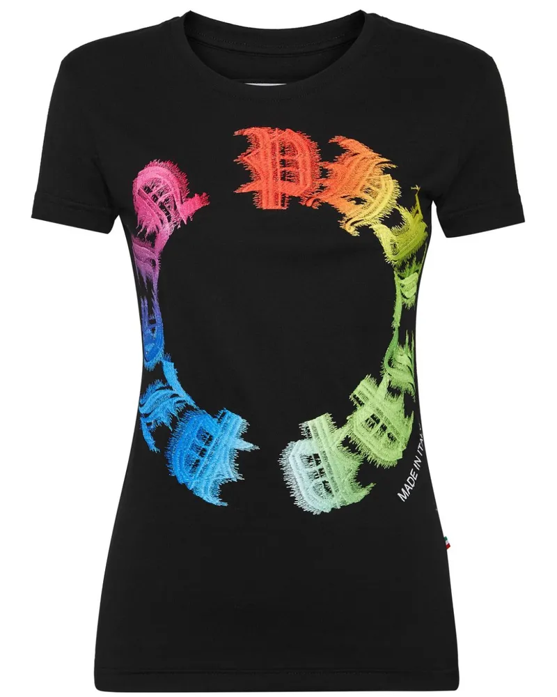 Philipp Plein Rainbow T-Shirt mit Gothic Plein-Print - Schwarz Schwarz