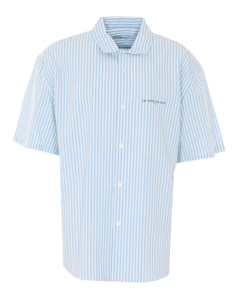 IH NOM UH NIT striped logo chest shirt - Blau Blau