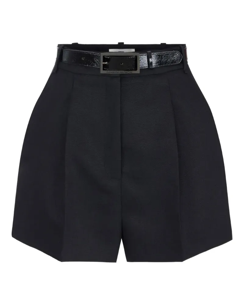 Elisabetta Franchi Shorts aus Wollstoff mit Gürtel - Schwarz Schwarz