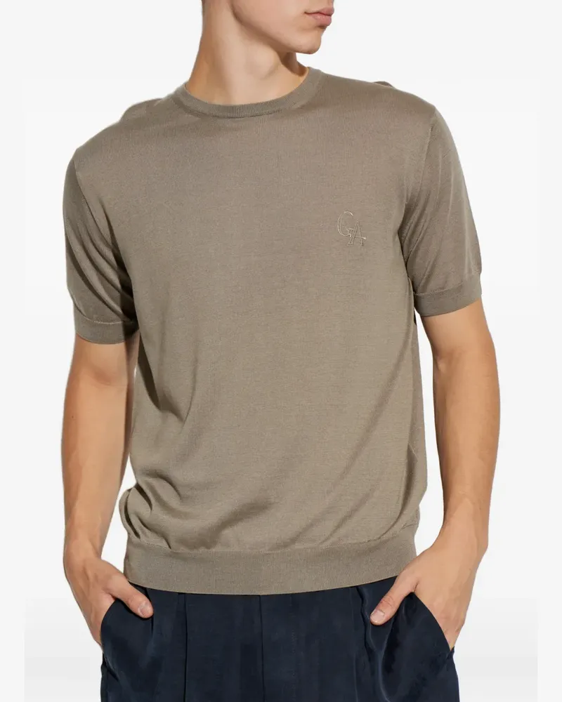 Giorgio Armani embroidered-logo short-sleeve T-shirt - Grau Grau
