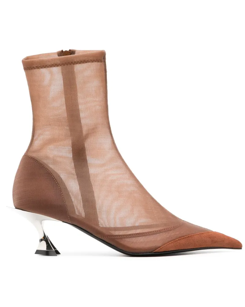 Thierry Mugler Stiefeletten aus Mesh 55mm - Braun Braun
