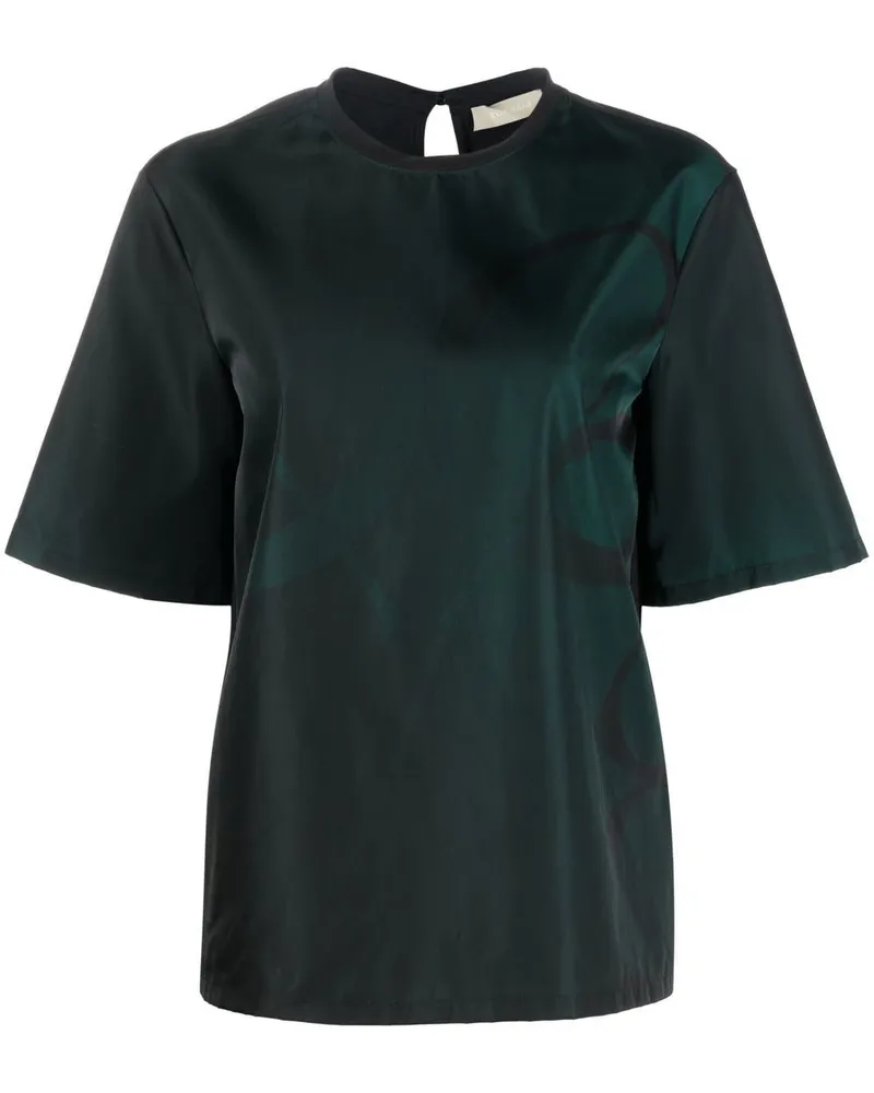 Elie Saab T-Shirt mit Monogramm-Print - Grün Grün