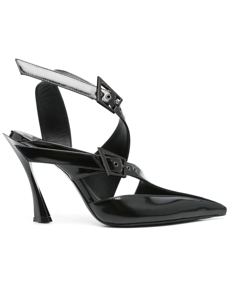 Thierry Mugler Fang Mules 95mm - Schwarz Schwarz