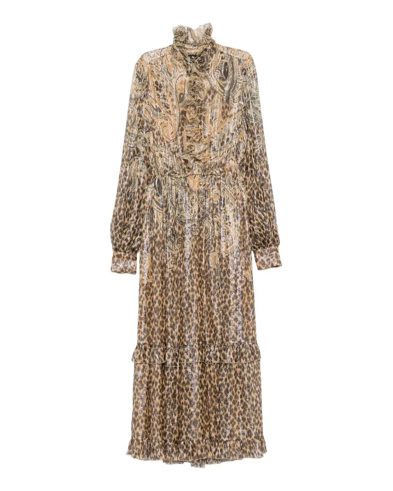 Etro paisley leopard-print maxi dress - Nude Nude