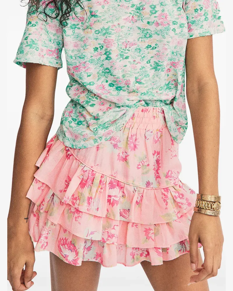 LoveShackFancy ruffled mini skirt - Rosa Rosa