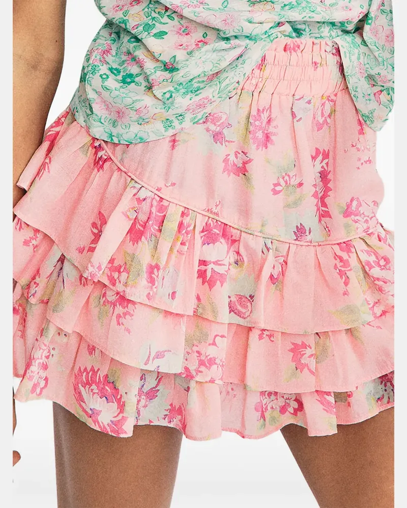 LoveShackFancy ruffled mini skirt - Rosa Rosa