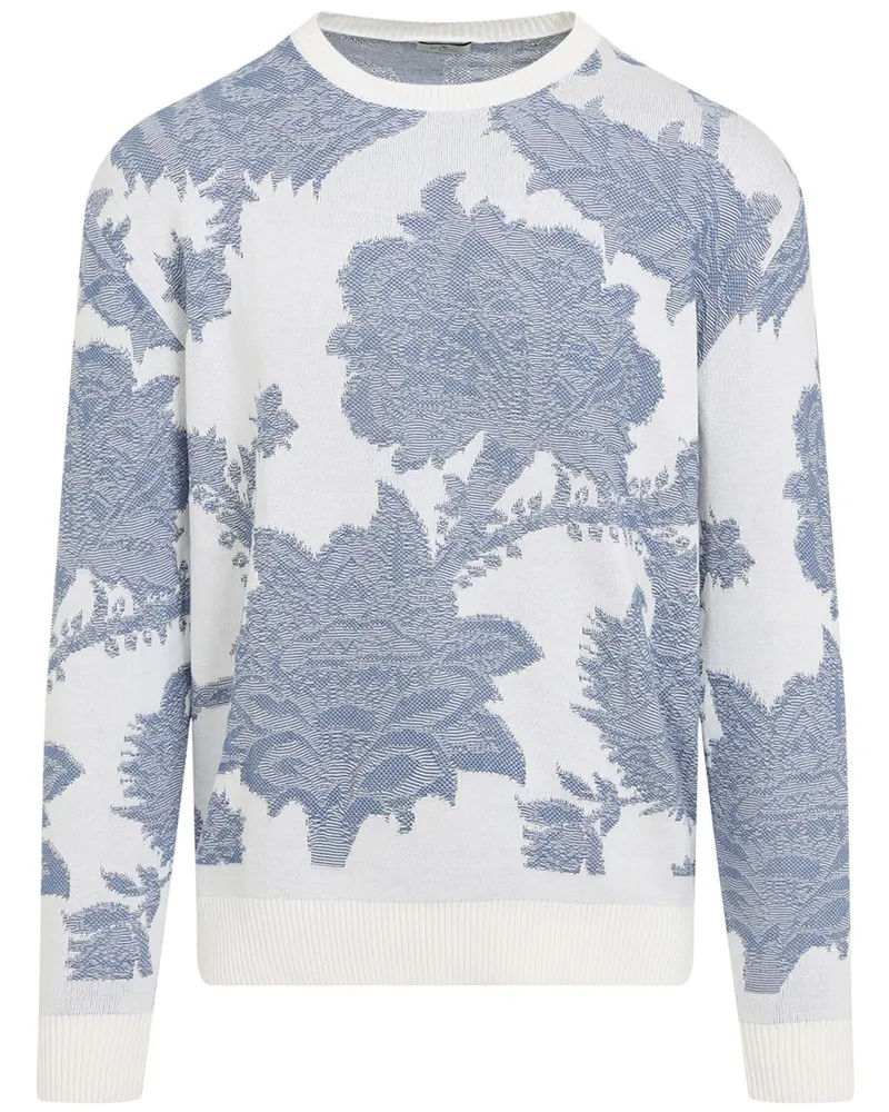 Etro Pullover mit Blumen-Intarsie - Blau Blau