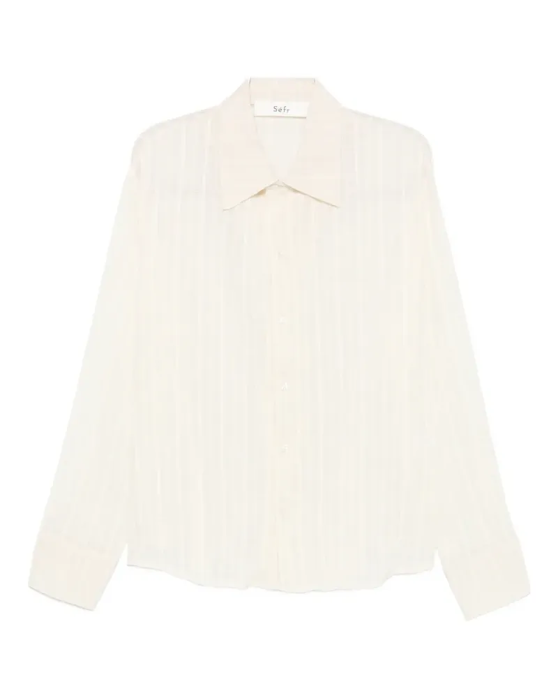 Séfr Ignacio check-pattern long-sleeve shirt - Nude Nude