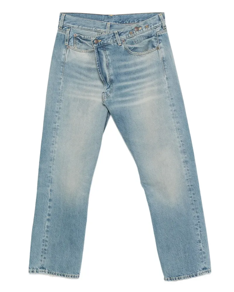 R13 Jeans mit überkreuztem Bund - Blau Blau