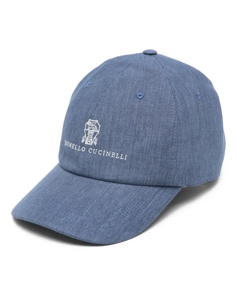 Brunello Cucinelli Baseballkappe mit Logo - Blau Blau