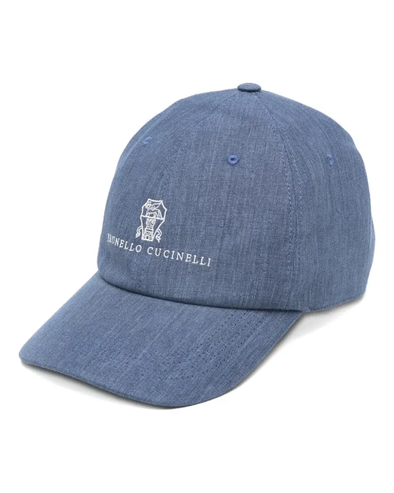 Brunello Cucinelli logo baseball cap - Blau Blau