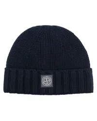 Stone Island Beanie mit Kompass-Patch Blau