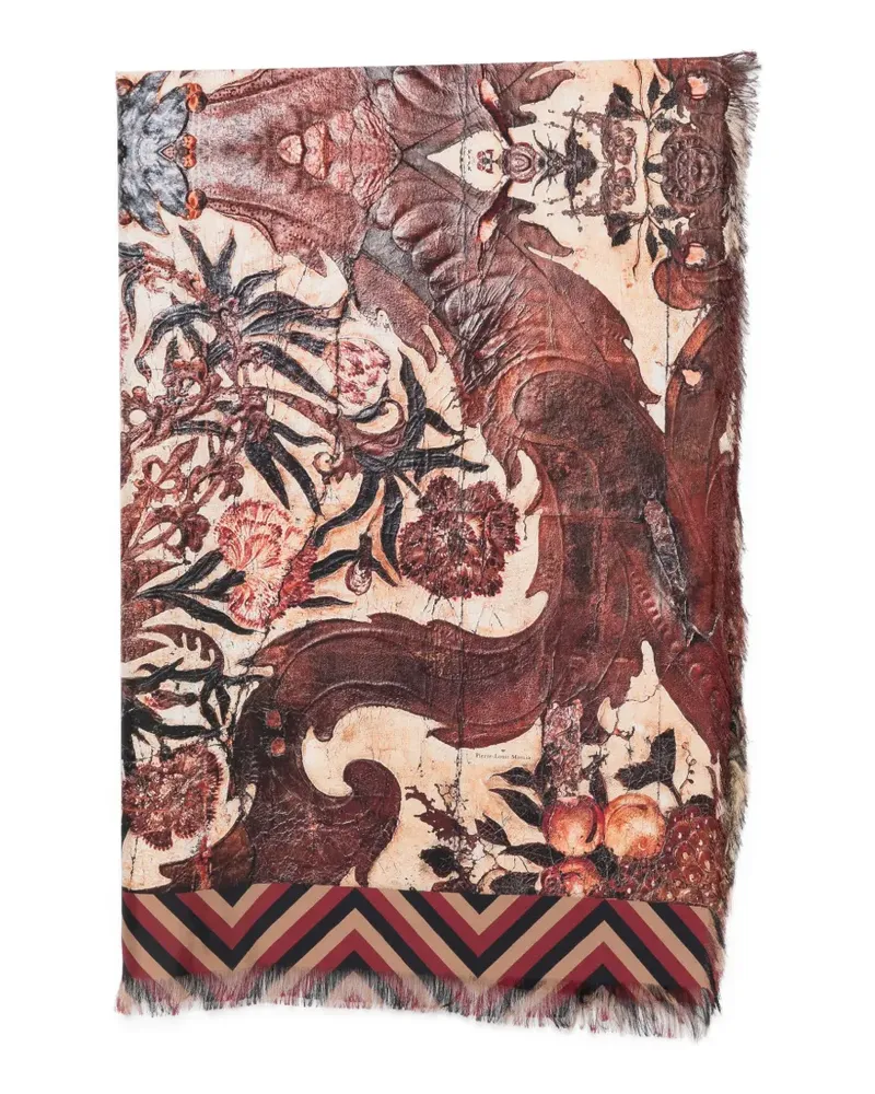 Pierre-Louis Mascia Aloeuw floral-print scarf - Braun Braun