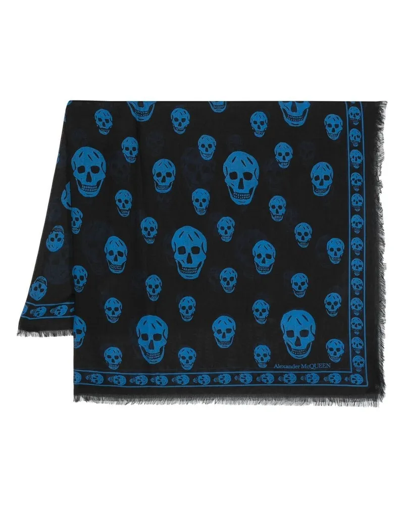 Alexander McQueen Schal mit Totenkopf-Print - Schwarz Schwarz