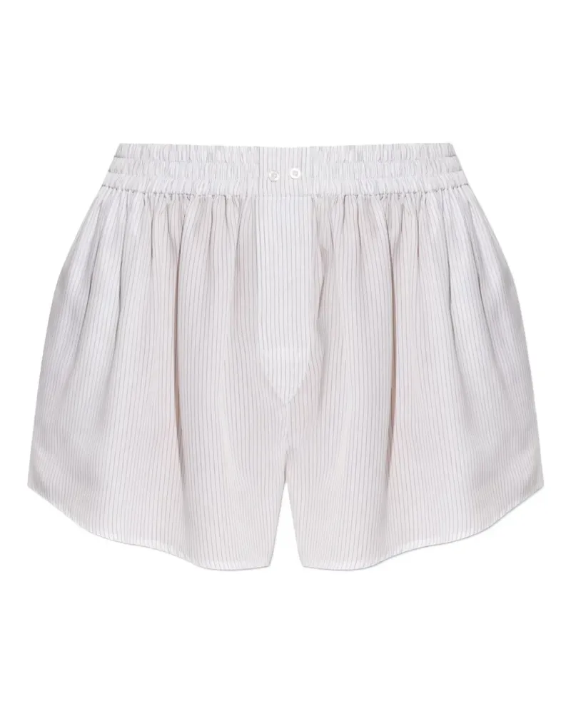 Alexander Wang Nadelstreifen-Shorts mit Stretchbund - Weiß Weiß
