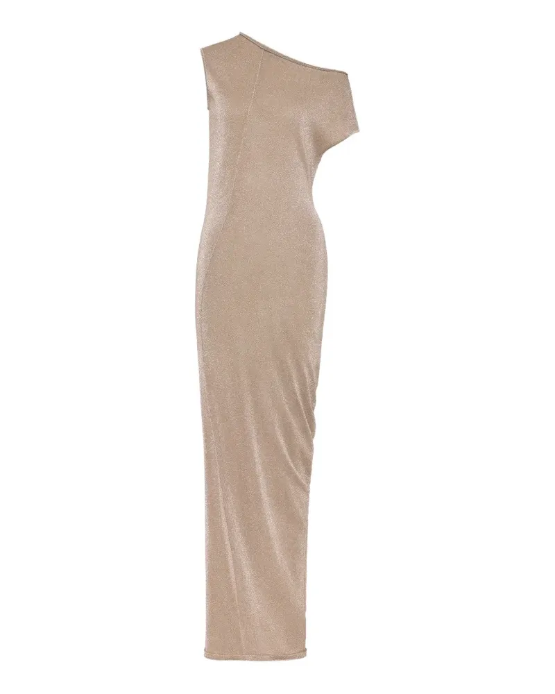 Maison Margiela Drapiertes Maxikleid mit Schimmerstrick - Nude Nude