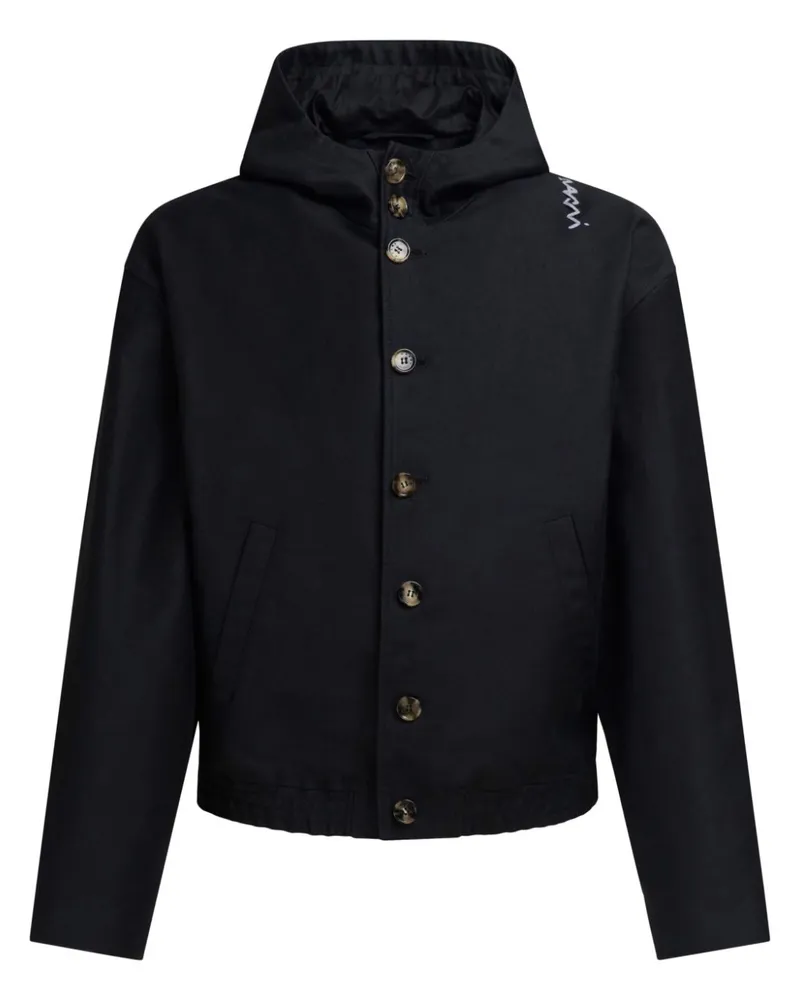 Marni Kapuzenjacke mit Logo-Stickerei - Schwarz Schwarz
